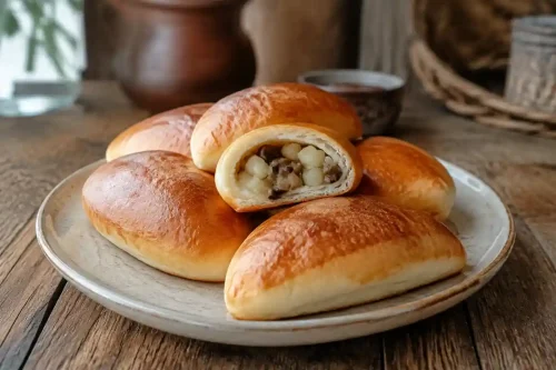پیراشکی روسی با مغز سیبزمینی و قارچ