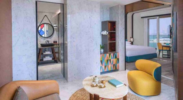 نشیمن اتاق هتل لوکس پنج ستاره Andaz Dubai The Palm