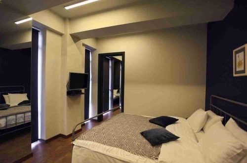 اتاق دبل هتل ال ام کلاب تفلیس با تخت دونفره و تلویزیون